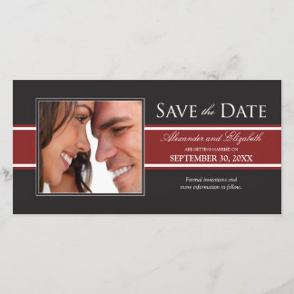 Save The Date Gras Red Stripe Enregistrer la date de l'annonce