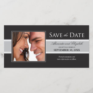 Save The Date Gras Silver Stripe Enregistrer la date de l'annonc