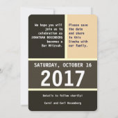 Save The Date Gras Star de David Bar Mitzvah Enregistrer la date (Dos)