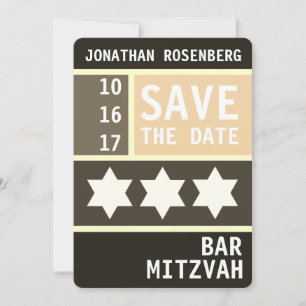 Save The Date Gras Star de David Bar Mitzvah Enregistrer la date