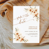 Save The Date Gras Terracotta Boho Bohemian QR Code Mariage