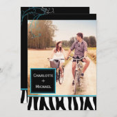 Save The Date Gras Zebra Pattern Mariage Photo Enregistrer la da (Devant / Derrière)