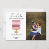 Save The Date Gratuit Gâteau Amusant Photo Moderne Mariage Enreg (Devant)