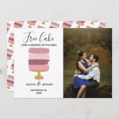 Save The Date Gratuit Gâteau Amusant Photo Moderne Mariage Enreg (Devant / Derrière)