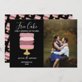 Save The Date Gratuit Gâteau Amusant Photo Moderne Mariage Enreg (Devant / Derrière)