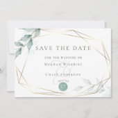 Save the date | Grayed Jade Green Botanical (Devant)