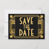 Save The Date Great Gatsby 1920 Mariage Art Déco Enregistrer la  (Devant)