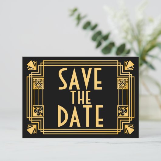 Save The Date Great Gatsby 1920 Mariage Art Déco Enregistrer la (Debout devant)