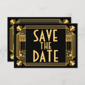 Save The Date Great Gatsby 1920 Mariage Art Déco Enregistrer la  (Devant / Derrière)