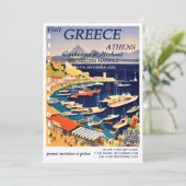 Save The Date Grèce Mariage Voyage Style d'affiche QR Code (Debout devant)