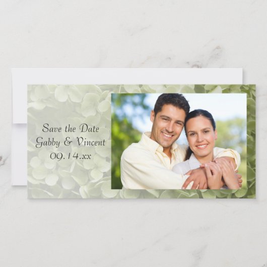 Save The Date Green Annabelle Hydrangea Wedding Enregistrer la d (Devant)