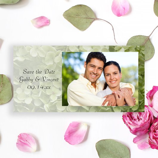 Save The Date Green Annabelle Hydrangea Wedding Enregistrer la d