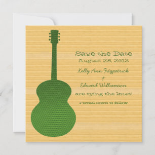 Save The Date Green Country Guitar Enregistrer la date Invitatio