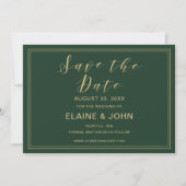 Save The Date Green et Gold Wedding enregistrer les dates (Devant)