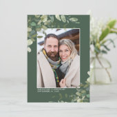 Save The Date Green Eucalyptus Mariage Photo Enregistrer la date (Debout devant)