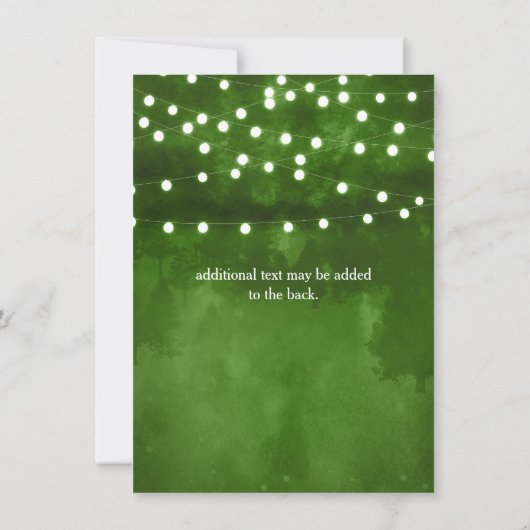 Save The Date Green Forest Rustic String Lights Enregistrer La D (Dos)