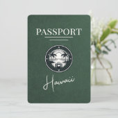 Save The Date Green Hawaii Passport Enregistrer La Date (Debout devant)