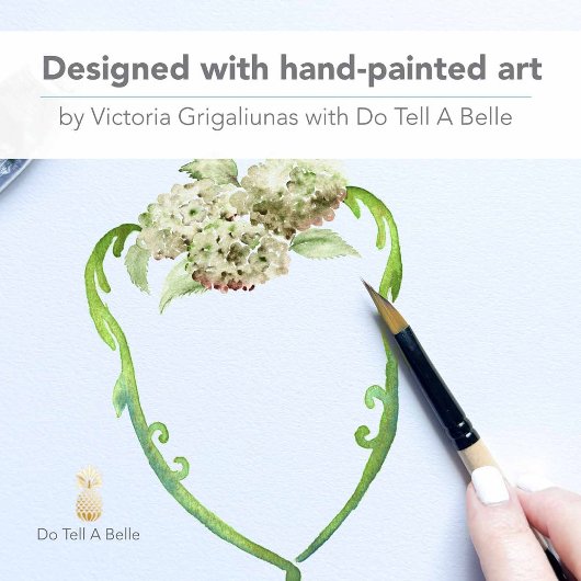 Save The Date Green Hydrangea Wedding Monogram Save The Dates