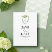 Save The Date Green Hydrangea Wedding Monogram Save The Dates