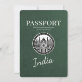 Save The Date Green India Passport Enregistrer La Date (Devant)