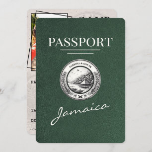 Save The Date Green Jamaica Passport Enregistrer La Date