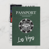 Save The Date Green Las Vegas Passport Enregistrer La Date (Devant / Derrière)