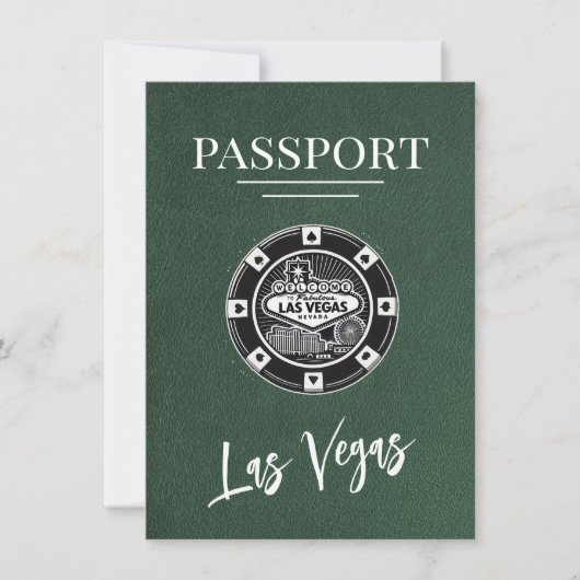 Save The Date Green Las Vegas Passport Enregistrer La Date (Devant)
