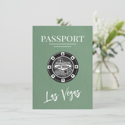 Save The Date Green Las Vegas Passport Enregistrer La Date (Debout devant)