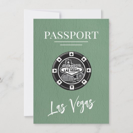 Save The Date Green Las Vegas Passport Enregistrer La Date (Devant)