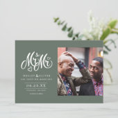 Save The Date Green Mr & Mr Script - Enregistrer la Date avec la (Debout devant)