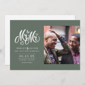 Save The Date Green Mr & Mr Script - Enregistrer la Date avec la (Devant / Derrière)