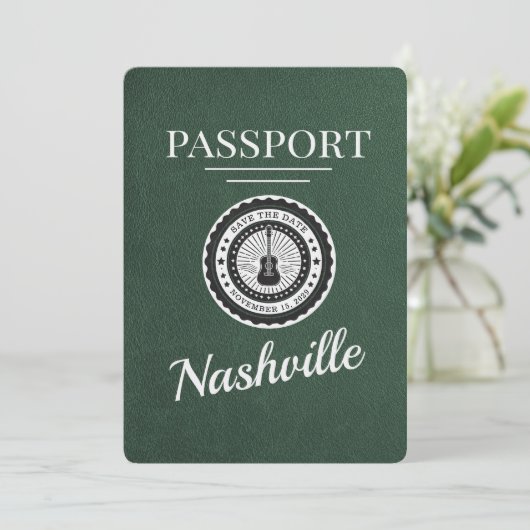 Save The Date Green Nashville Passport Enregistrer La Date (Debout devant)