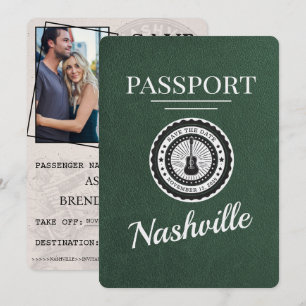 Save The Date Green Nashville Passport Enregistrer La Date