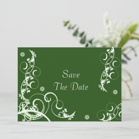 Save The Date Green Quish Enregistrer la date (Debout devant)