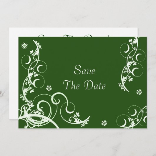 Save The Date Green Quish Enregistrer la date (Devant / Derrière)