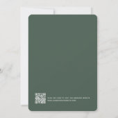 Save The Date Green Retro Trees QR Code Mariage de montagne (Dos)