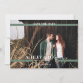 Save The Date Green Simple Modern Wedding Enregistrer la date (Devant)
