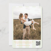 Save The Date Green Stripes Floral Crest Monogram Spring Wedding (Dos)