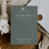 Save The Date Green White Mountain Enregistrer le calendrier des