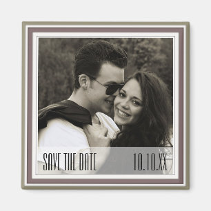 Save the Date Green Wine Magneet