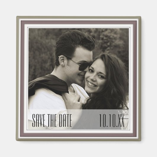 Save the Date Green Wine Magneet (Voorkant)