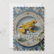 Grenouille - Taille de l'invitation plate : 12,7 c