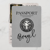 Save The Date Grey Brésil Passeport Enregistrer La Date (Devant / Derrière)