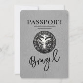 Save The Date Grey Brésil Passeport Enregistrer La Date (Devant)