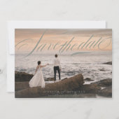Save The Date Grey Green Classic Elegant QR Code Mariage photo (Devant)