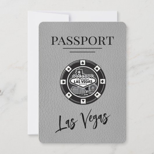 Save The Date Grey Las Vegas Passeport Enregistrer La Date (Devant)