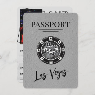 Save The Date Grey Las Vegas Passeport Enregistrer La Date