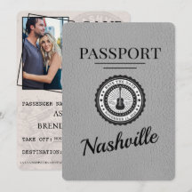 Grey Nashville Passeport Enregistrer La Date