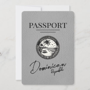 Save The Date Grey République Dominicaine Passeport Enregistrer
