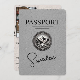 Save The Date Grey Suède Passeport Enregistrer La Date